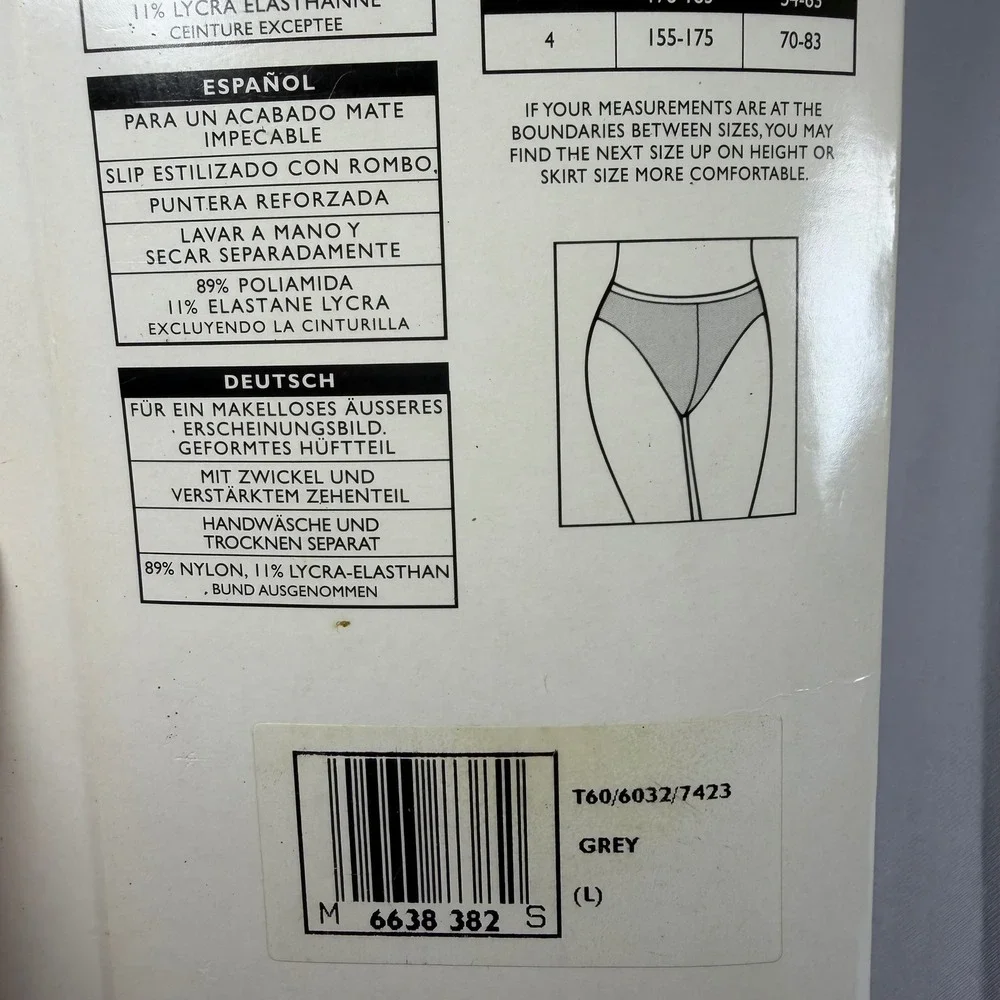 Marks & Spencer St Michael Smooth Matt Tights Women 3 Large Grey Lycra Vintage